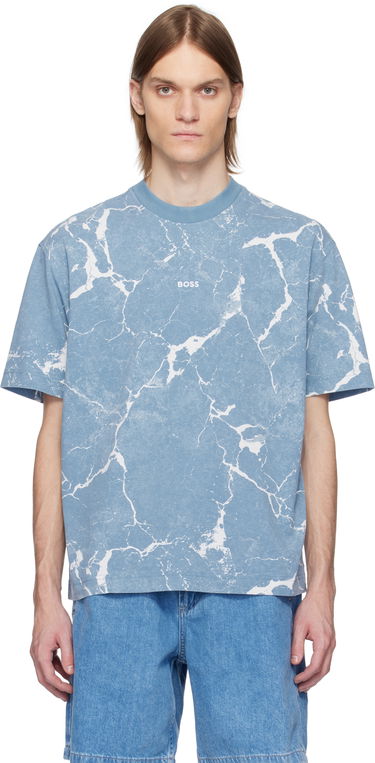 T-shirt BOSS All-Over Print Tee Blå | 50541105, 0