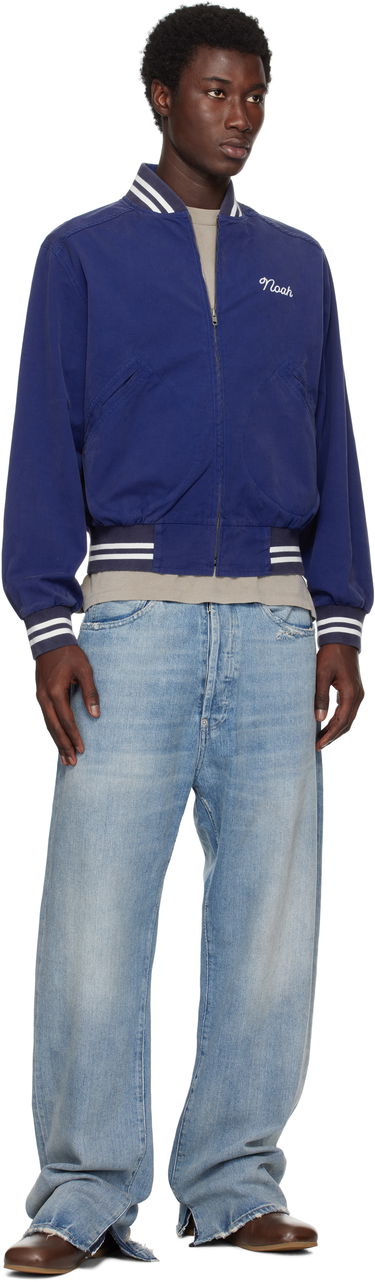 Bomberjakke Noah Noah Cotton Varsity Jacket Blå | OW086SS25ROY, 3