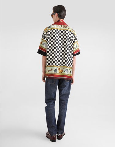 Skjorte Dolce & Gabbana Dolce & Gabbana Cat Print Silk Shirt Flerfarvet | G5LH3THI1VVHH5ID, 2