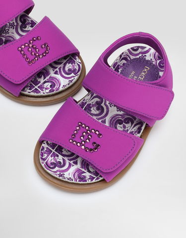 Tilbehør Dolce & Gabbana Dolce & Gabbana Majolica-Print Thermo-Rhinestone Sandals Lilla | D20085AA975I03TN, 3