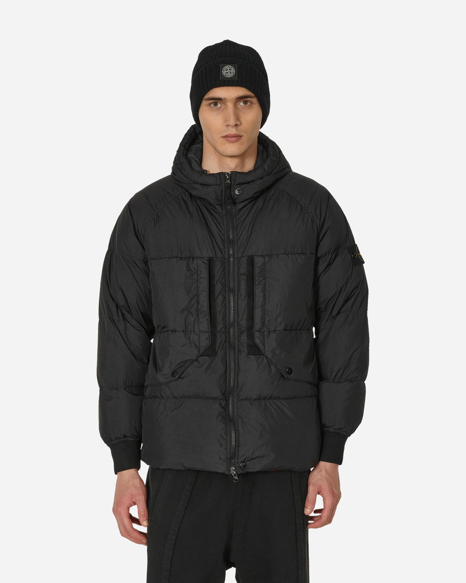 Puffer jakke Stone Island Crinkle Reps Hooded Down Sort | 791540723 V0029, 1