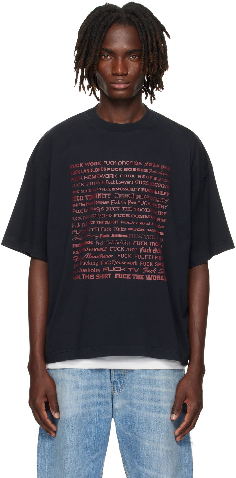 T-shirt VETEMENTS Vetements 'Fuck' Regular Fit T-Shirt Sort | UH76TR660B