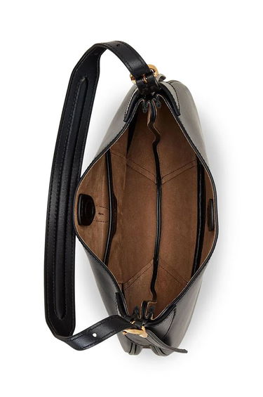 Håndtaske Polo by Ralph Lauren Leather Hobo Bag Sort | 428944017, 3