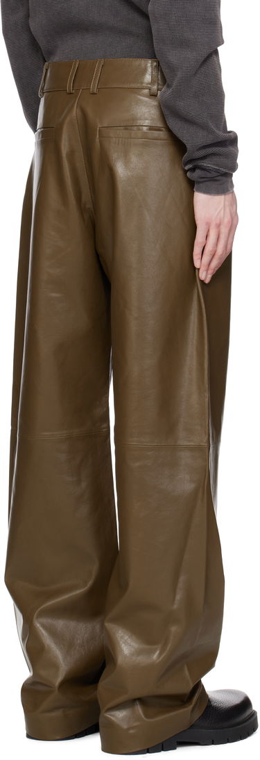 Bukser Entire Studios Entire Studios Straight Leg Leather Pants Grøn | ESU-S25-13007-PE, 2