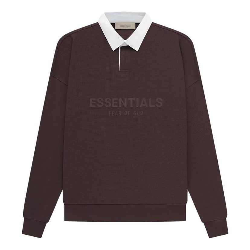 Polo skjorte Fear of God Essentials Waffle Long Sleeve Polo Brun | FOG-SS23-054