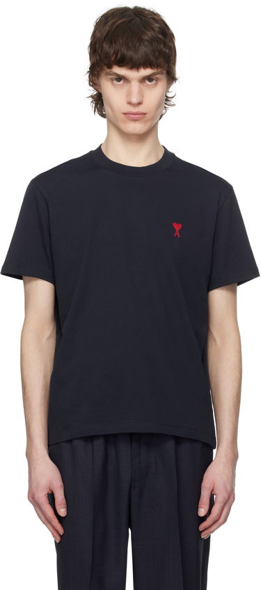 T-shirt AMI AMI Paris Ami de Coeur Cotton T-Shirt Mørkeblå | BFUTS035.724, 0