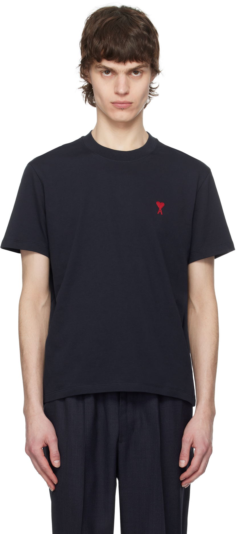 T-shirt AMI AMI Paris Ami de Coeur Cotton T-Shirt Mørkeblå | BFUTS035.724