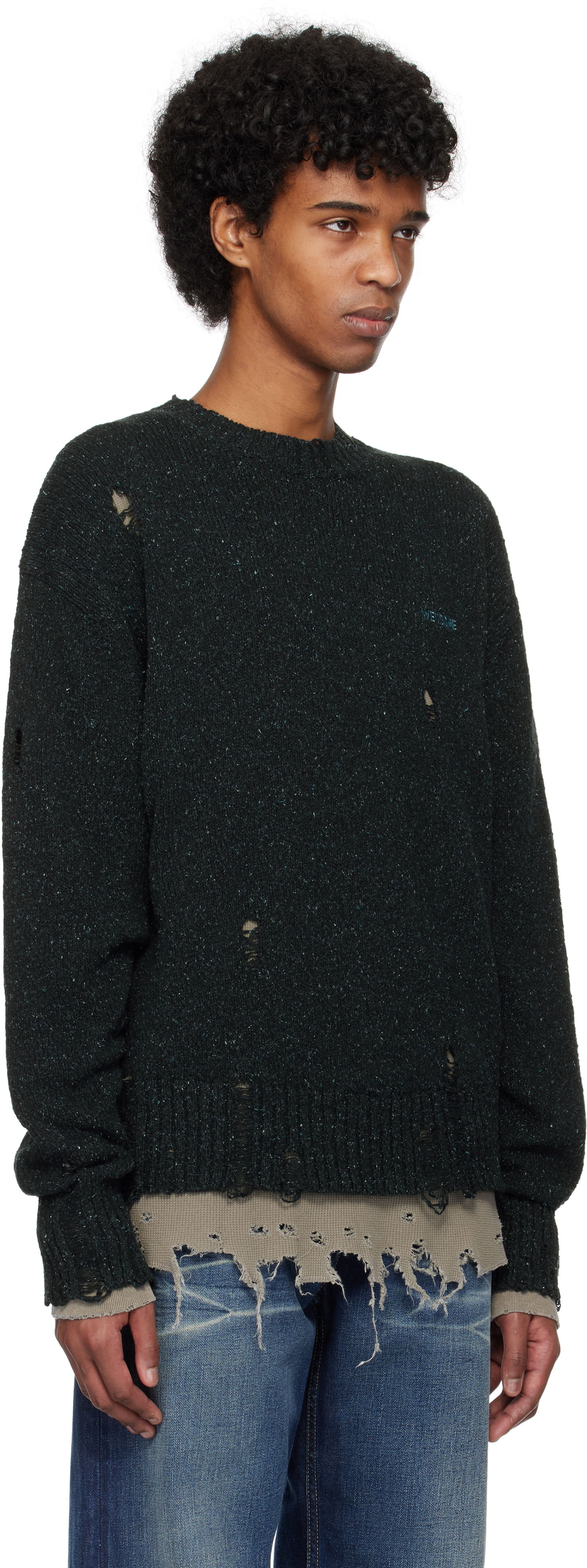 Sweater We11done We11done Grunge Knit Sweater Grøn | WD-KT0-25-621-U-NV, 1