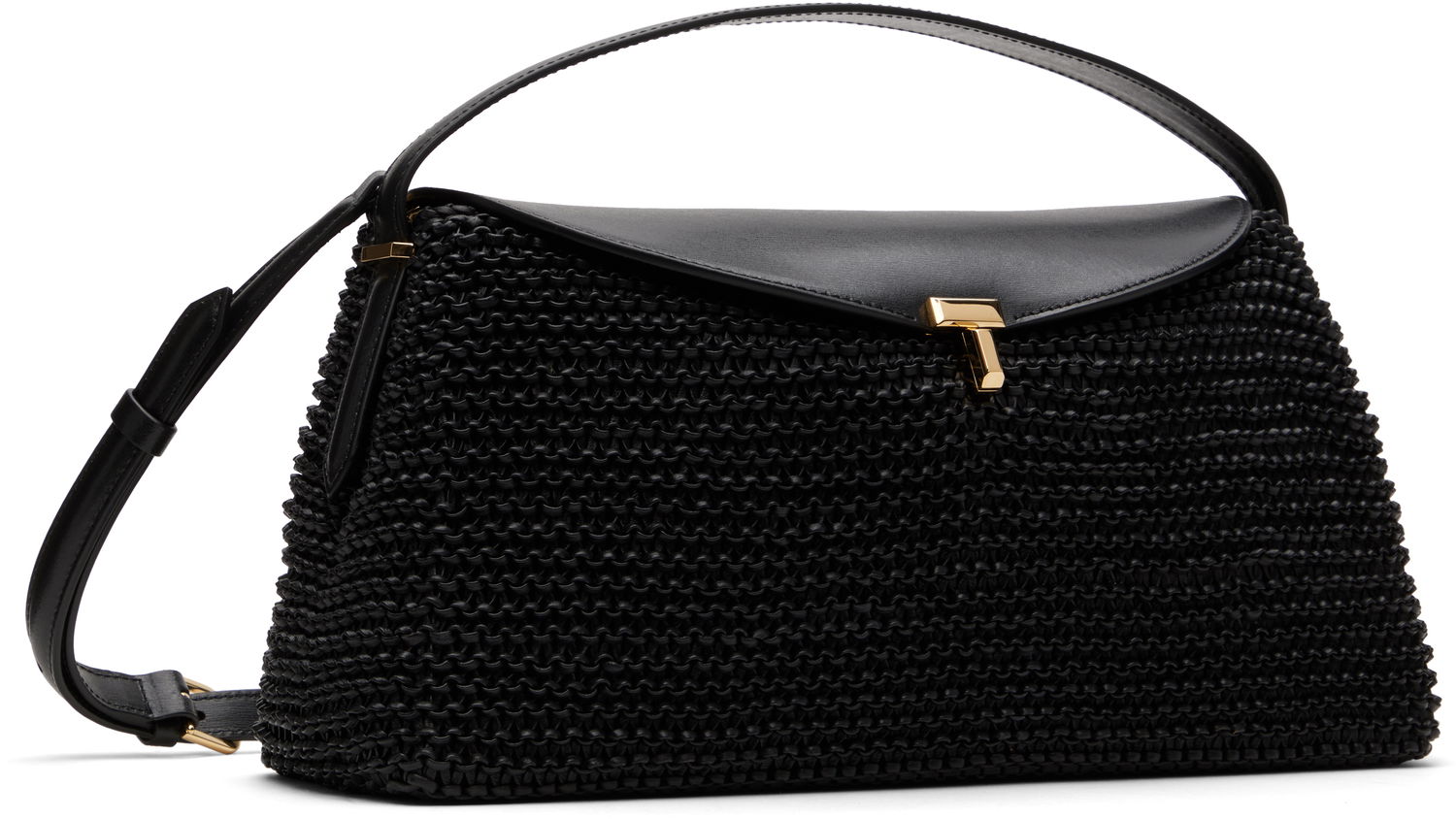 Skuldertaske TOTEME TOTEME T-Lock Woven-Leather Shoulder Bag Sort | 252-WAL961-LE0134, 1
