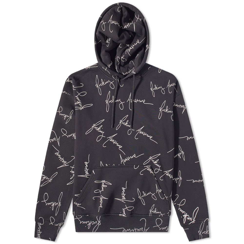 Sweatshirt Fucking Awesome Cursive Hoody Sort | FA1675-BLK, 0