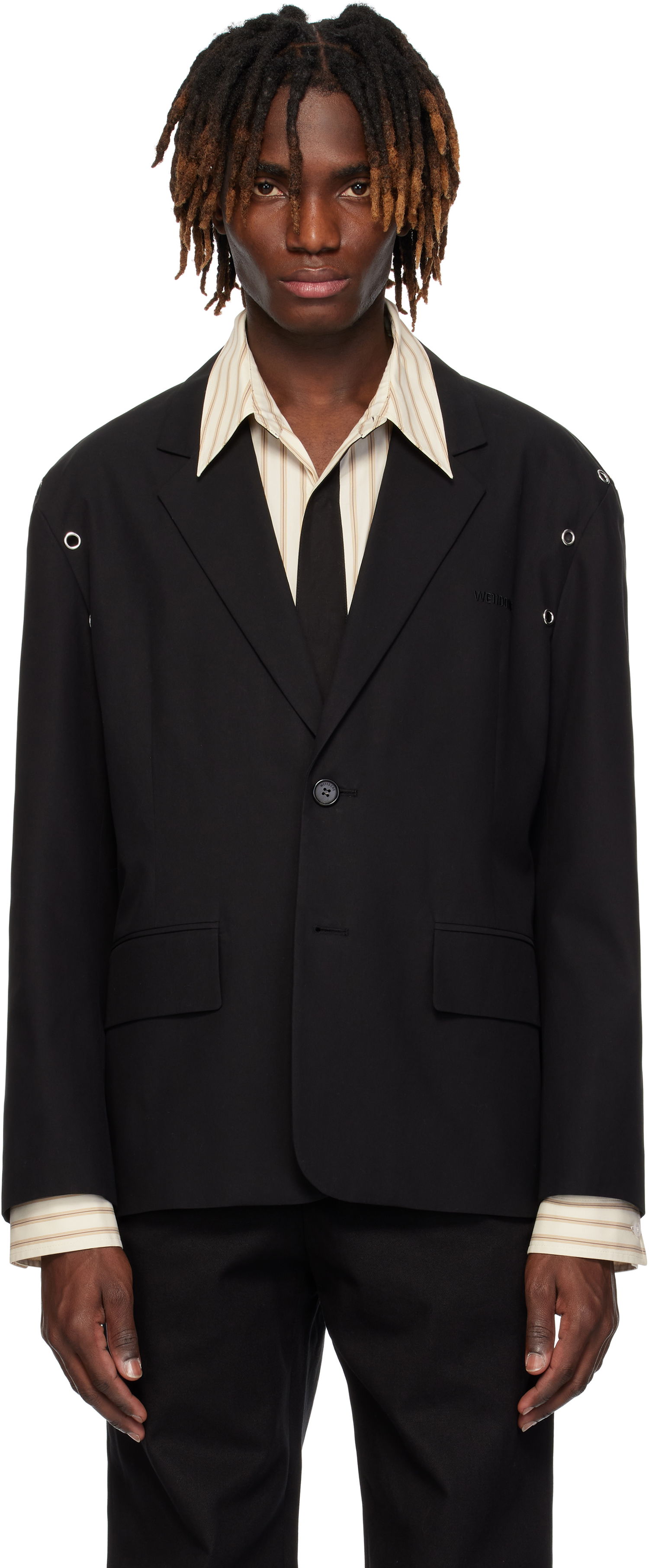 Jakke We11done We11done Eyelet Blazer Sort | WD-JK0-25-025-U-BK, 0