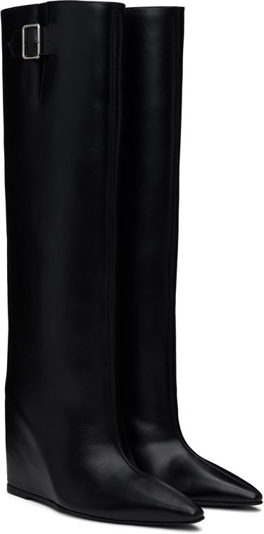 Sneakers og sko Courrèges Astro Wedged Leather Tall Boots Sort | 324SBT035CR0017, 3