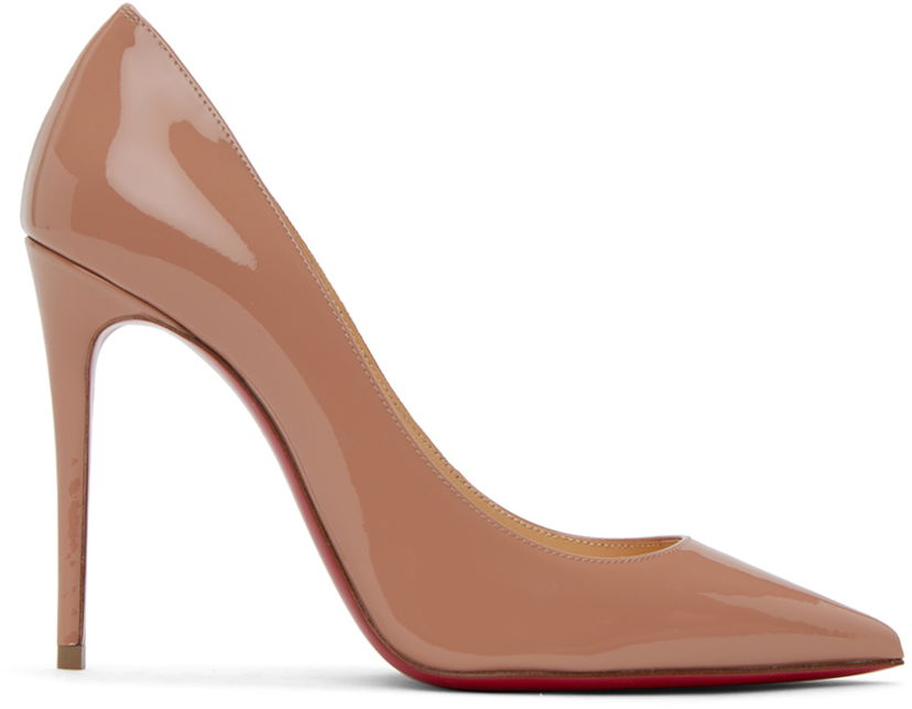Smykker Christian Louboutin Christian Louboutin Kate 100 Patent Leather Pumps Beige | 3191411