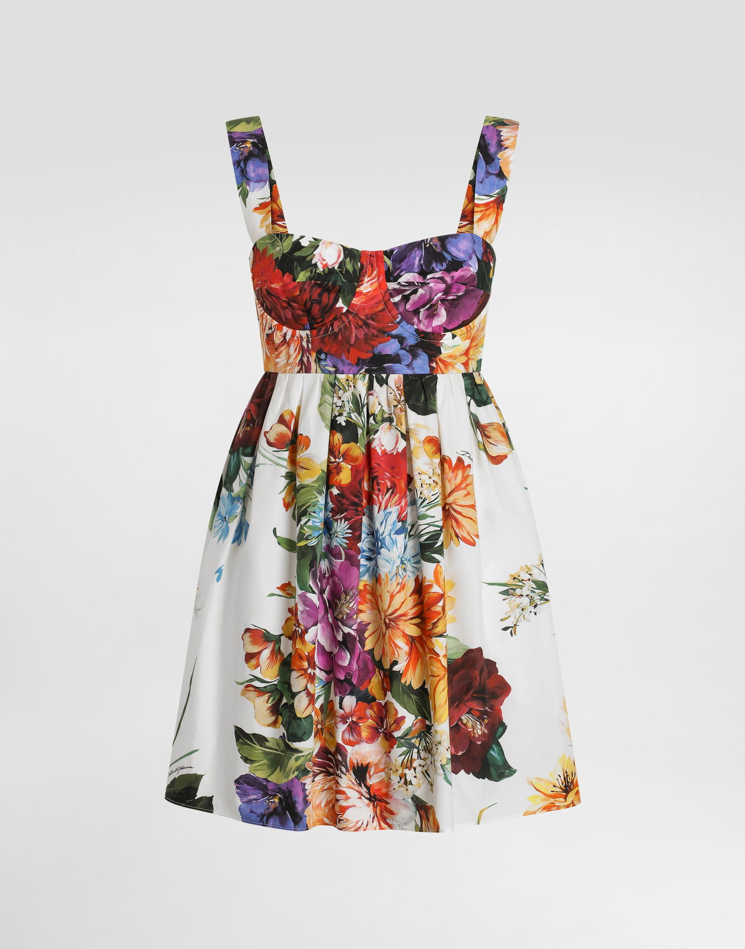Kjole Dolce & Gabbana Flower Bouquet-print Poplin Dress Flerfarvet | F6TZXTHS5TRHA5PC, 0