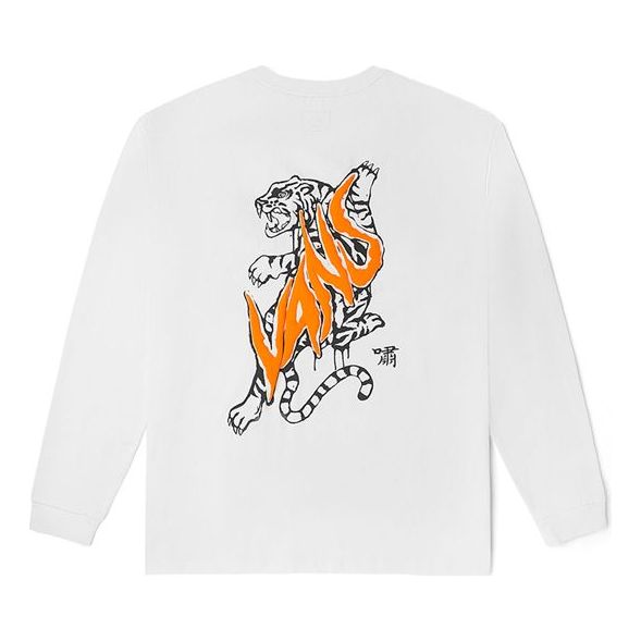 T-shirt Vans Long Sleeve T-Shirt With Tiger Print Hvid | VN0002BRWHT, 0