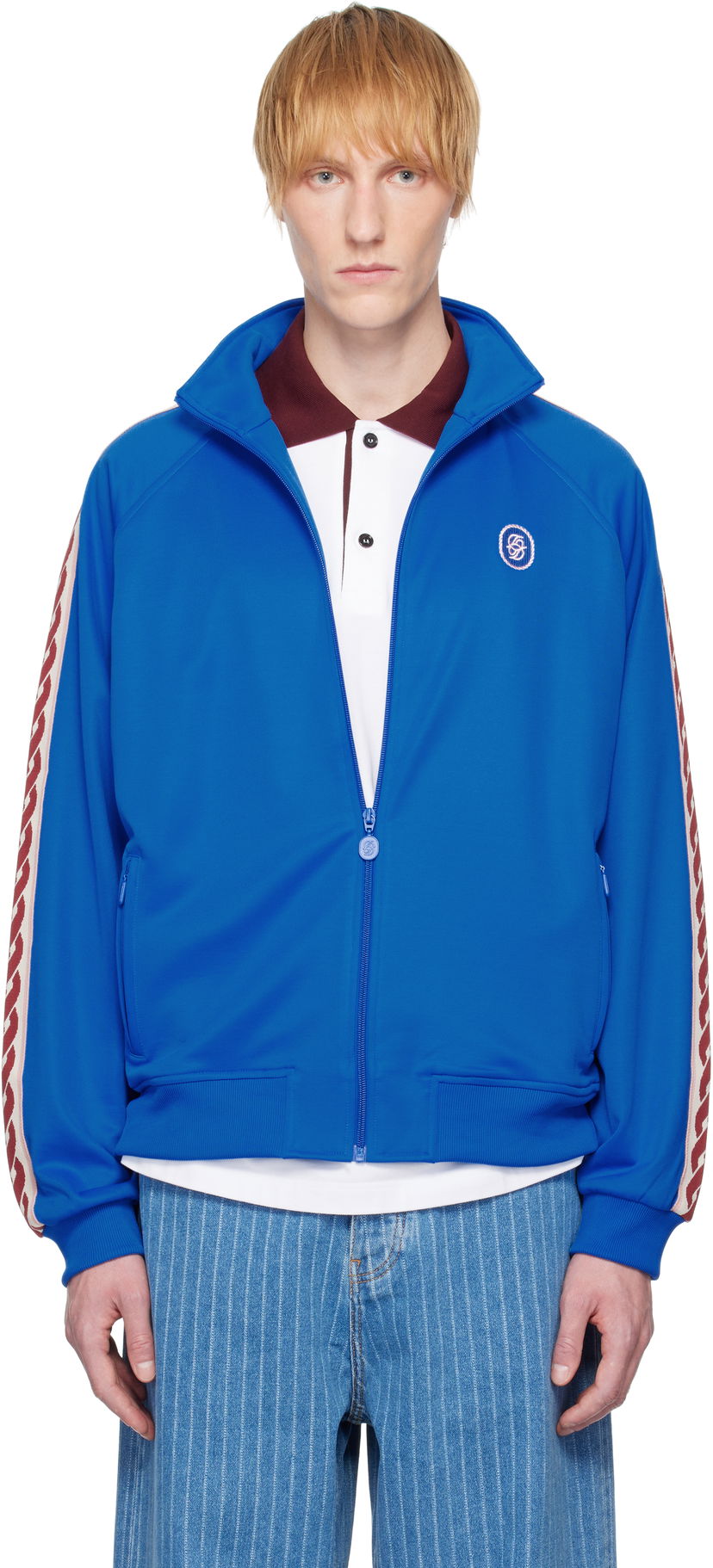 Vindjakke Drôle de Monsieur Drole De Monsieur 'Le Track Jacket Tresse' Track Jacket Blå | G-SJ007-PL135-BE