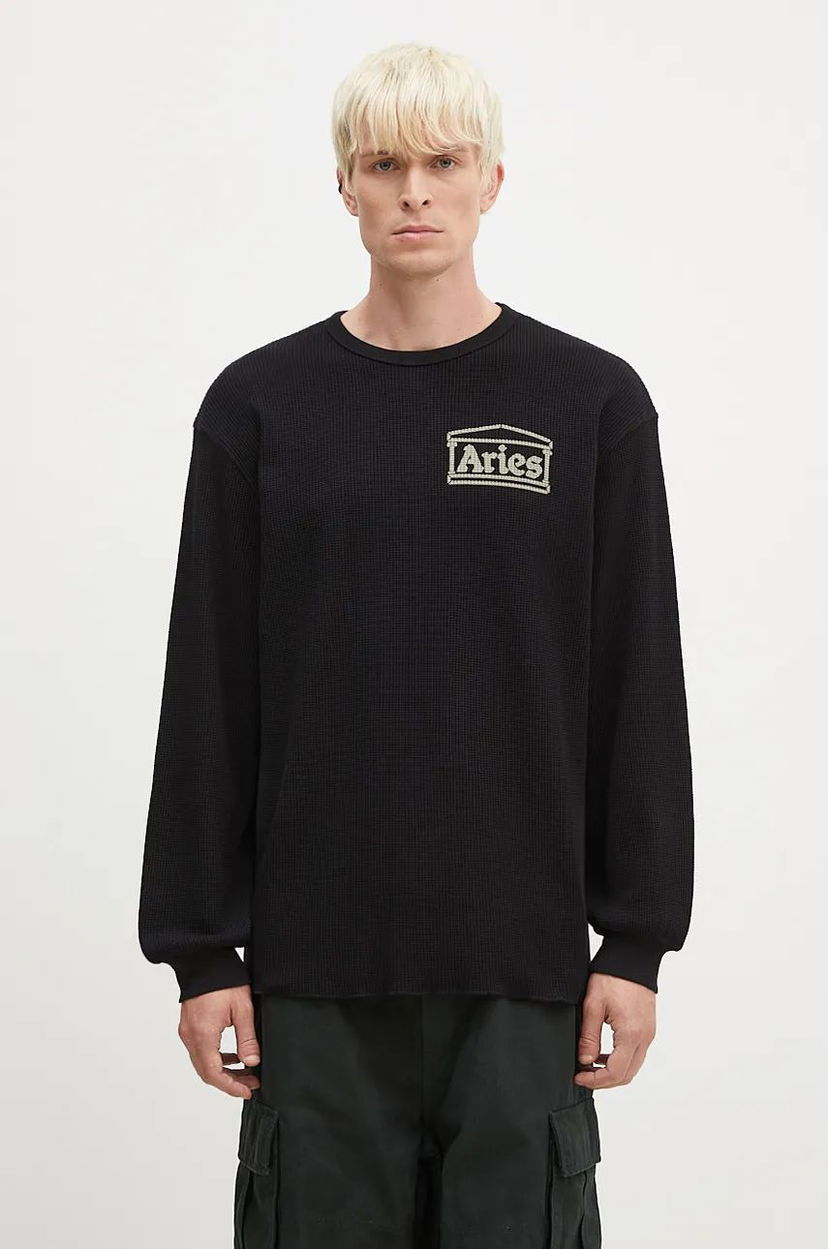Sweatshirt Aries Waffle Crewneck Sweatshirt Sort | AR4066602