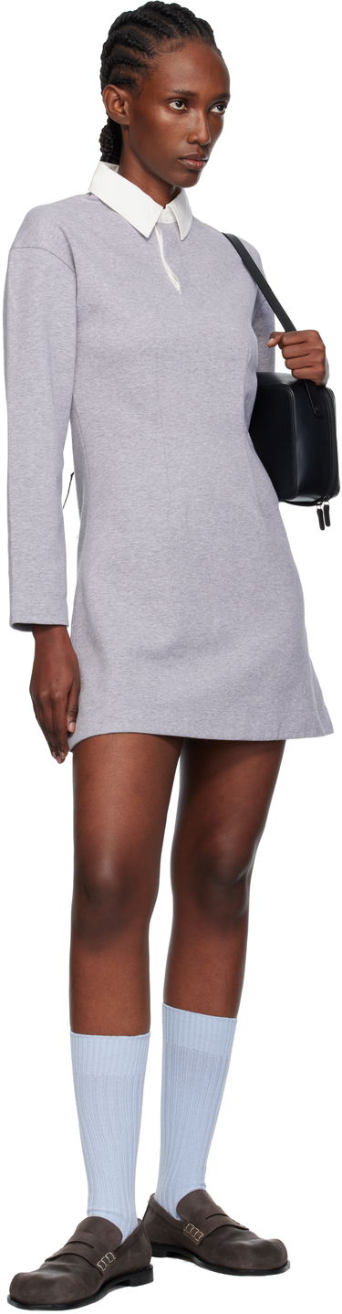 Kjole JW Anderson JW Anderson Long Sleeve Polo Midi Dress Grå | JD0047-PG1845, 3