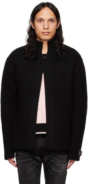 Sweater We11done We11done Stand Collar Knit Cardigan Sort | WD-KC3-22-612-U-BK, 0