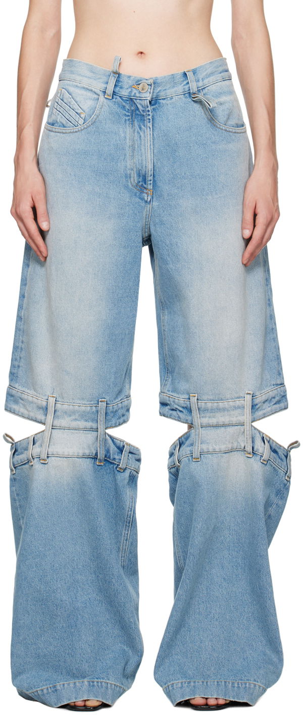 Jeans The Attico The Attico Long Leg Split Jeans Blå | 241WCP157 D073