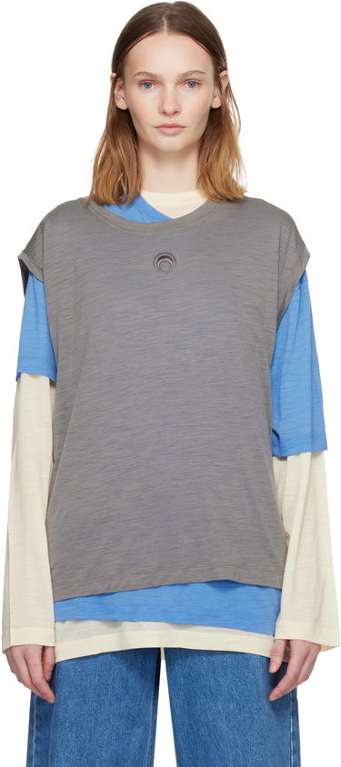 T-shirt Marine Serre Marine Serre Merino Jersey T-shirt Set Flerfarvet | UTT011ARJER0023, 0