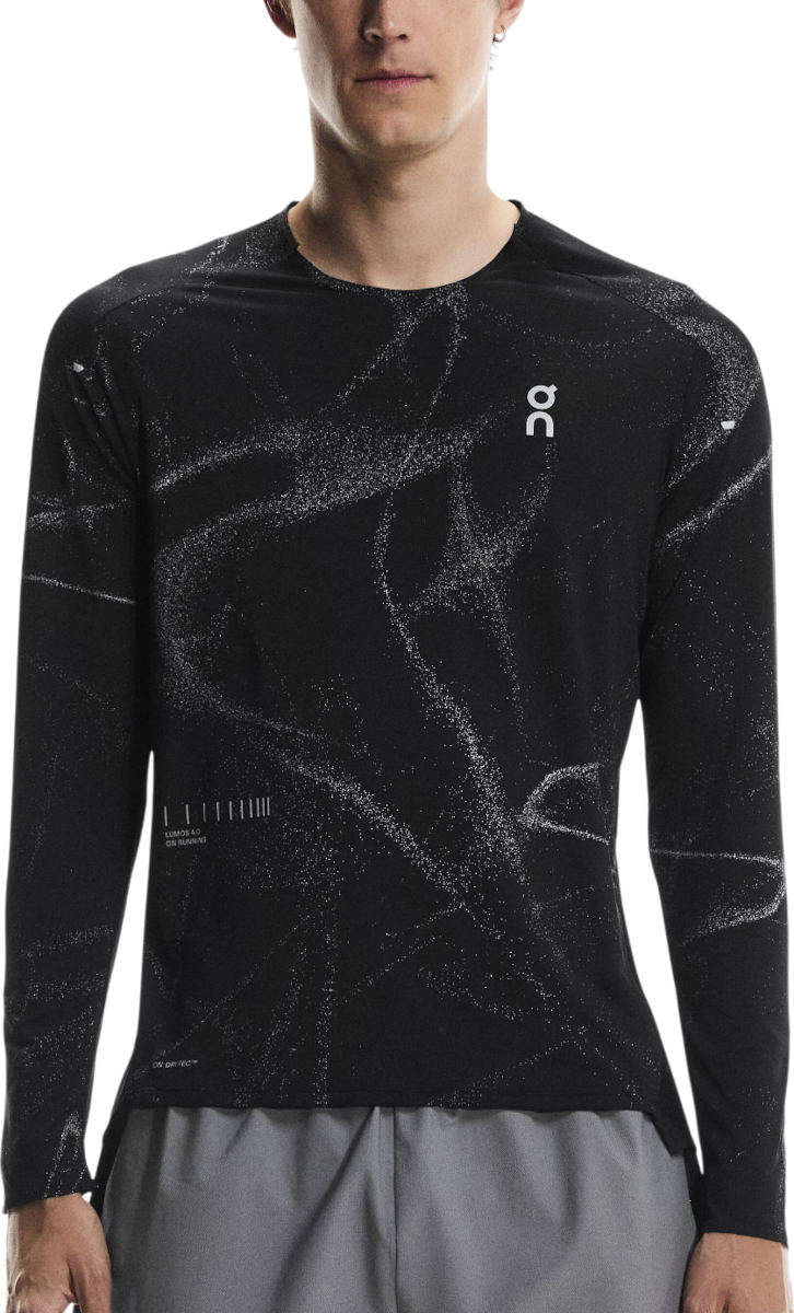 T-shirt On Running Performance Reflective Long-Sleeve T-Shirt Lumos Sort | 1mf30230553