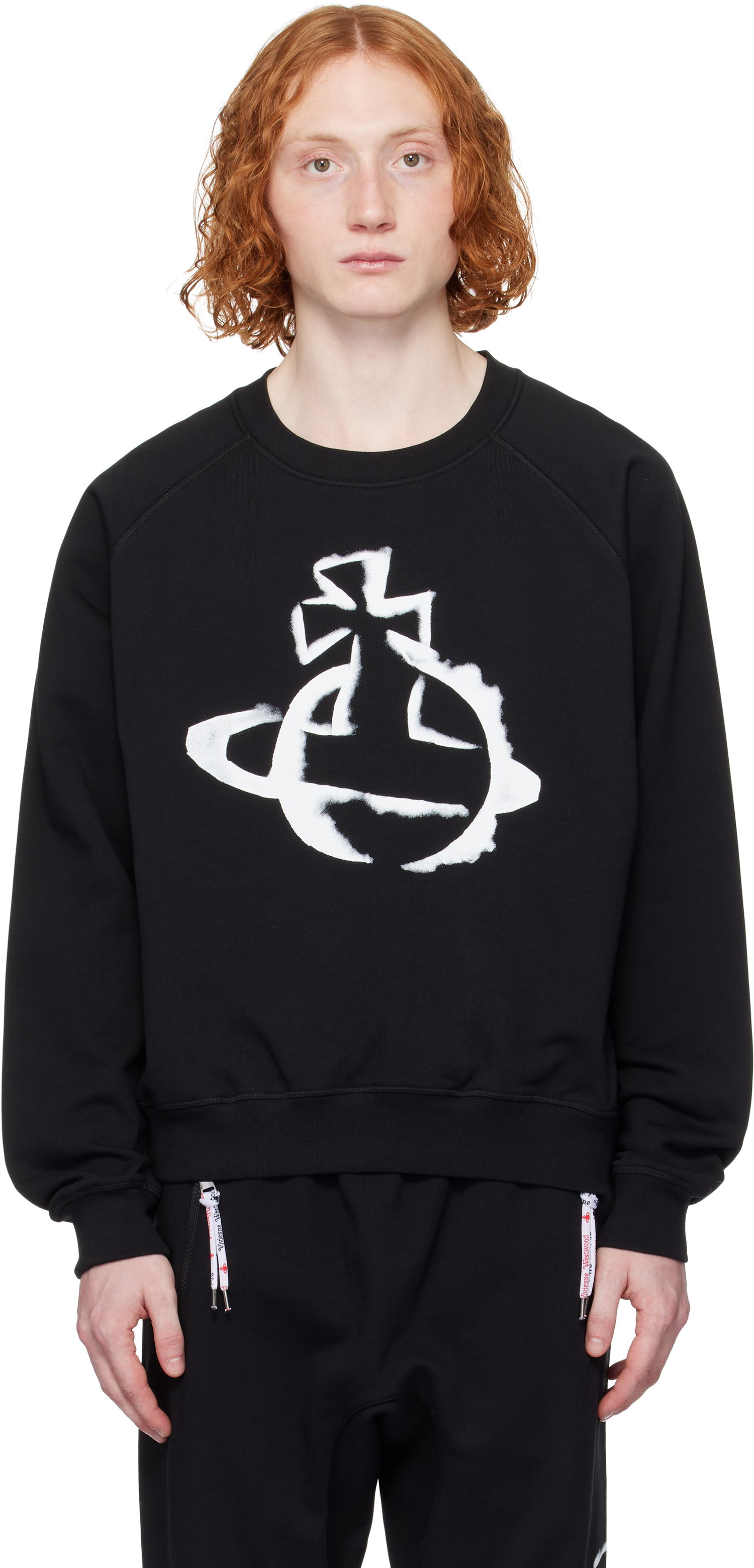 Sweater Vivienne Westwood Vivienne Westwood Stencil Orb Raglan Sweatshirt Sort | 3I01000Z-J006O-, 0