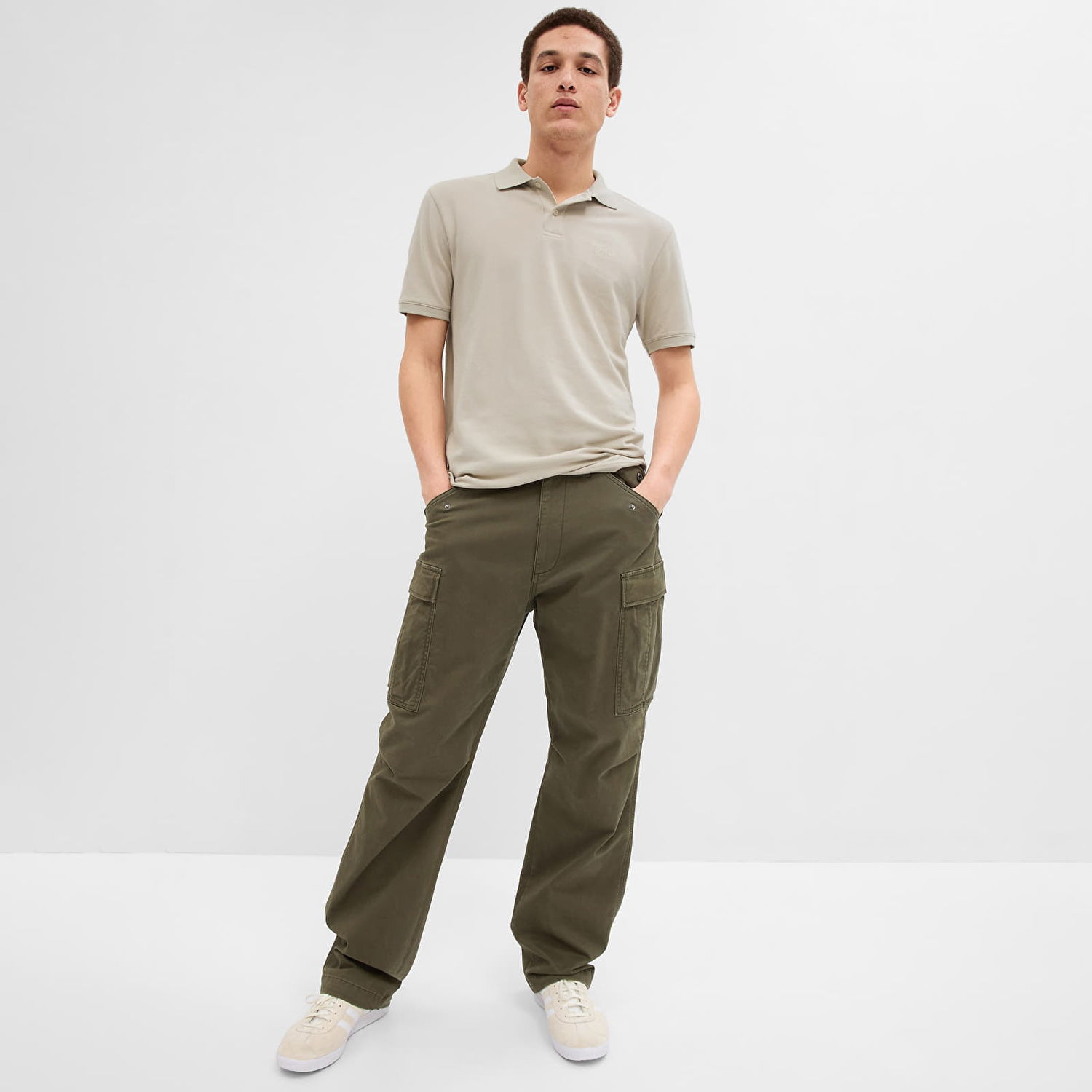 T-shirt GAP Logo Pique Polo Moonstone Grå | 586306-00, 0