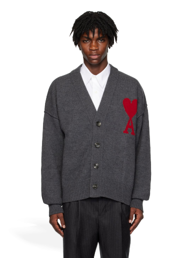 Sweater AMI Cardigan Grå | BFUKC006.018