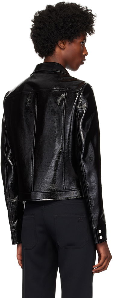 Jakke Courrèges Vinyl Cropped Jacket Sort | PERCBL017VY0014, 2