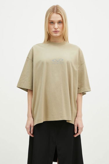 T-shirt VETEMENTS Oval Logo Cropped Boxy T-Shirt Beige | UA66TR600T, 1