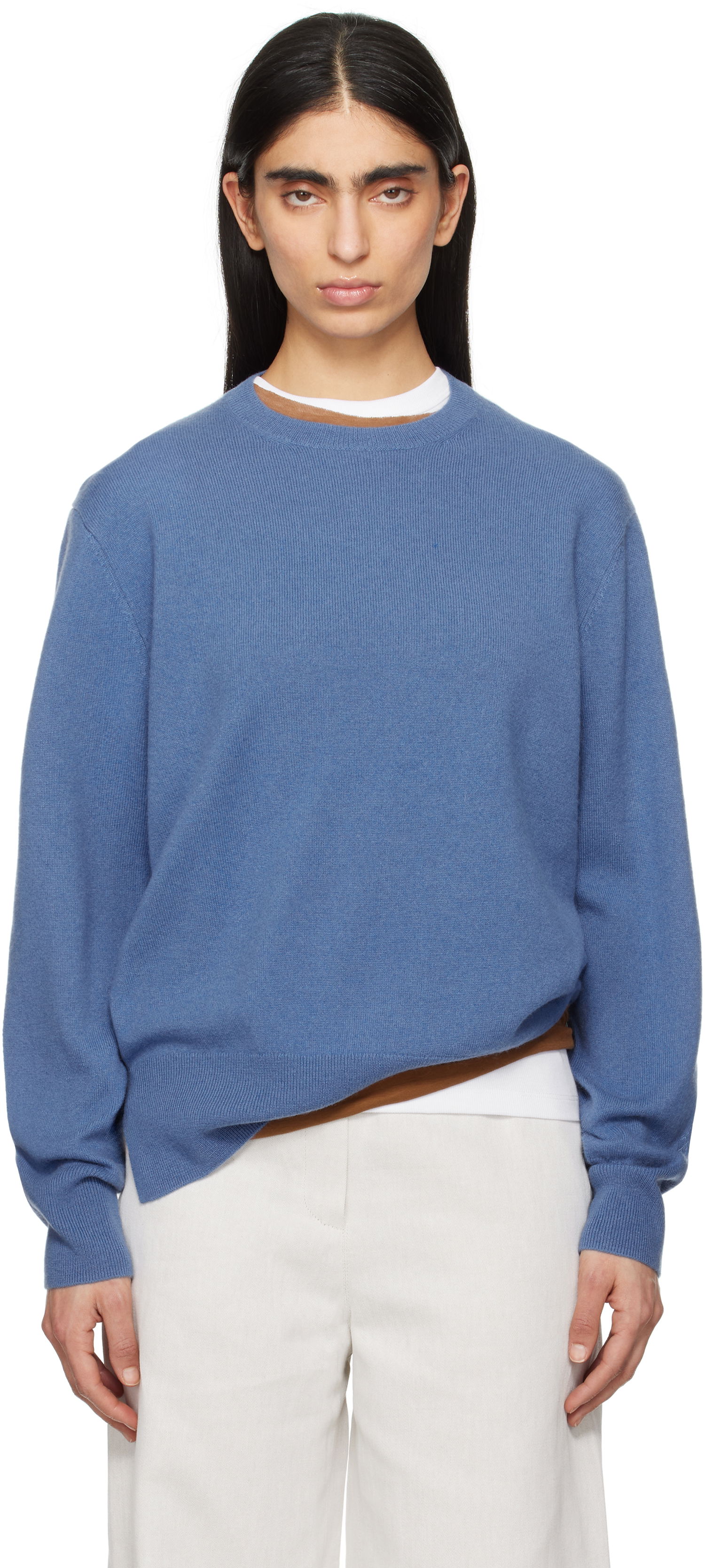 Sweater TOTEME TOTEME Crew-Neck Cashmere Knit Sweater Blå | 252-WRT1734-YA0016, 0