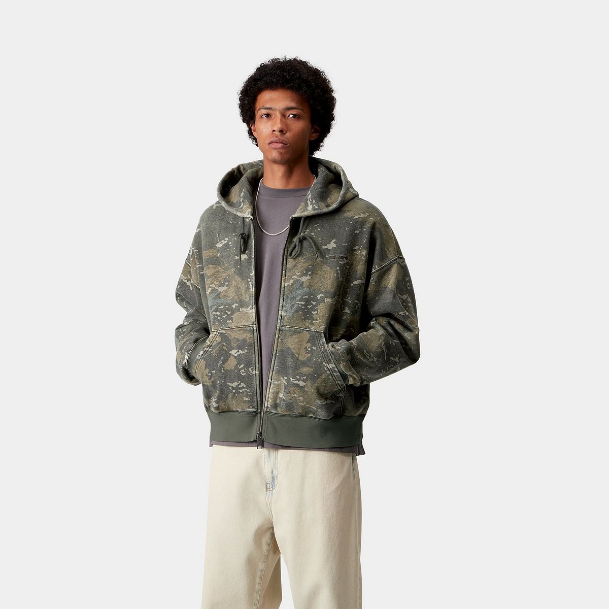 Jakke Carhartt WIP Carhartt WIP Benton Hooded Camo Sweat Jacket Grøn | I035437_5, 0