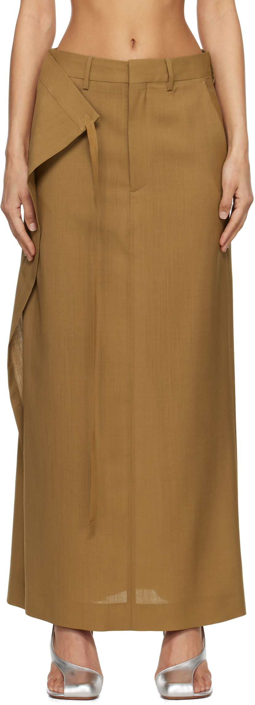 Nederdel Maison Margiela MM6 Maison Margiela Tie Maxi Skirt Brun | S52MI0017 M35080