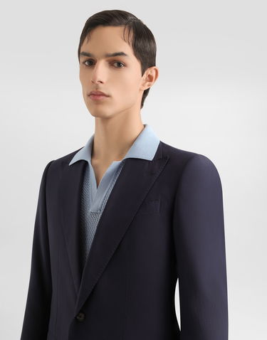 Jakke Dolce & Gabbana Dolce & Gabbana Taormina Single-Breasted Silk-Blend Gabardine Jacket Mørkeblå | G2NW0TFUTAXB3681, 3