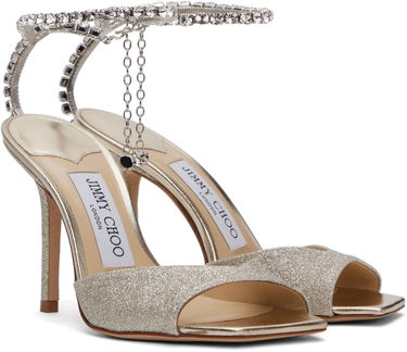 Skopleje Jimmy Choo Jimmy Choo Saeda 100 Heeled Sandals Metalisk | SAEDA SANDAL 100, 3
