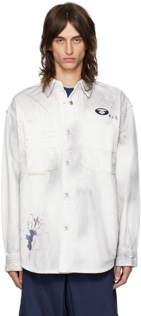 AAPE by A Bathing Ape Embroidered Denim Shirt