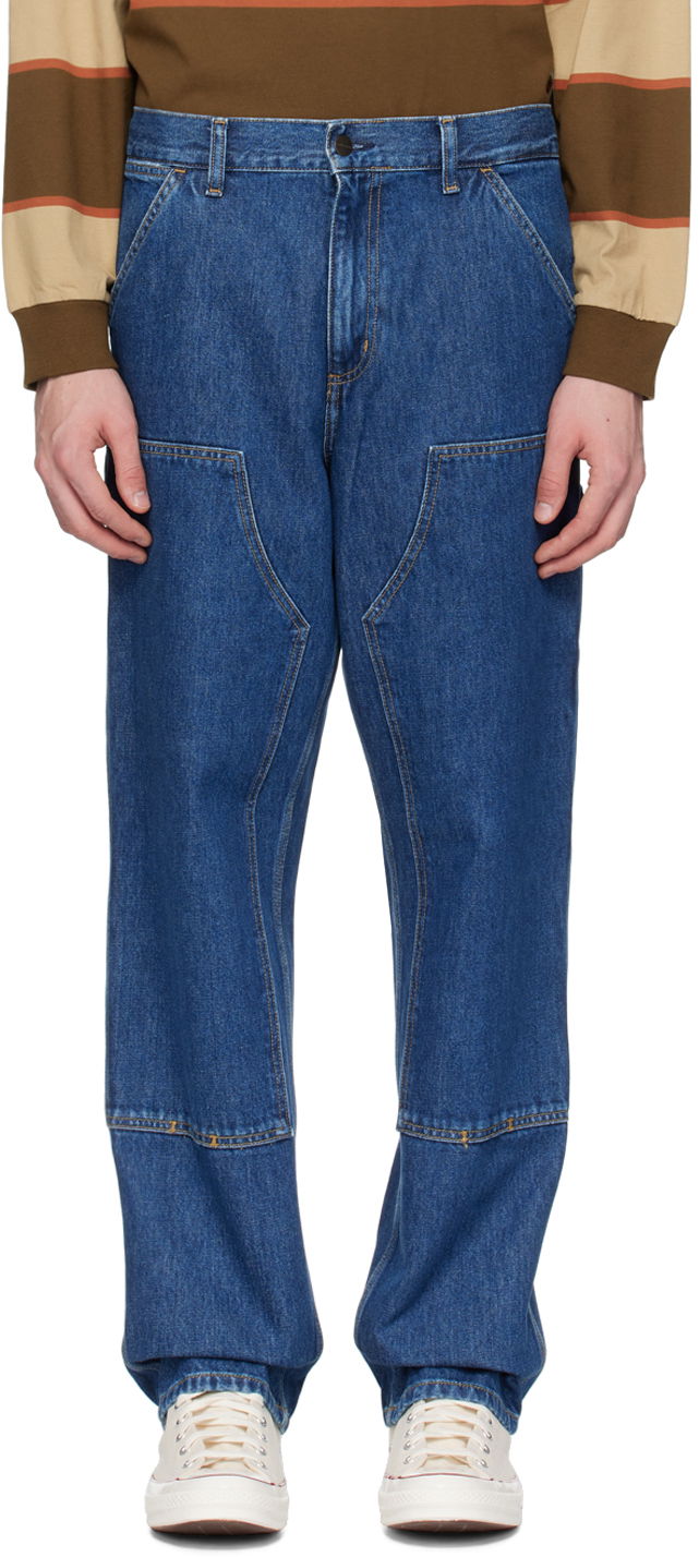 Jeans Carhartt WIP Double Knee Denim Jeans Blå | I032699