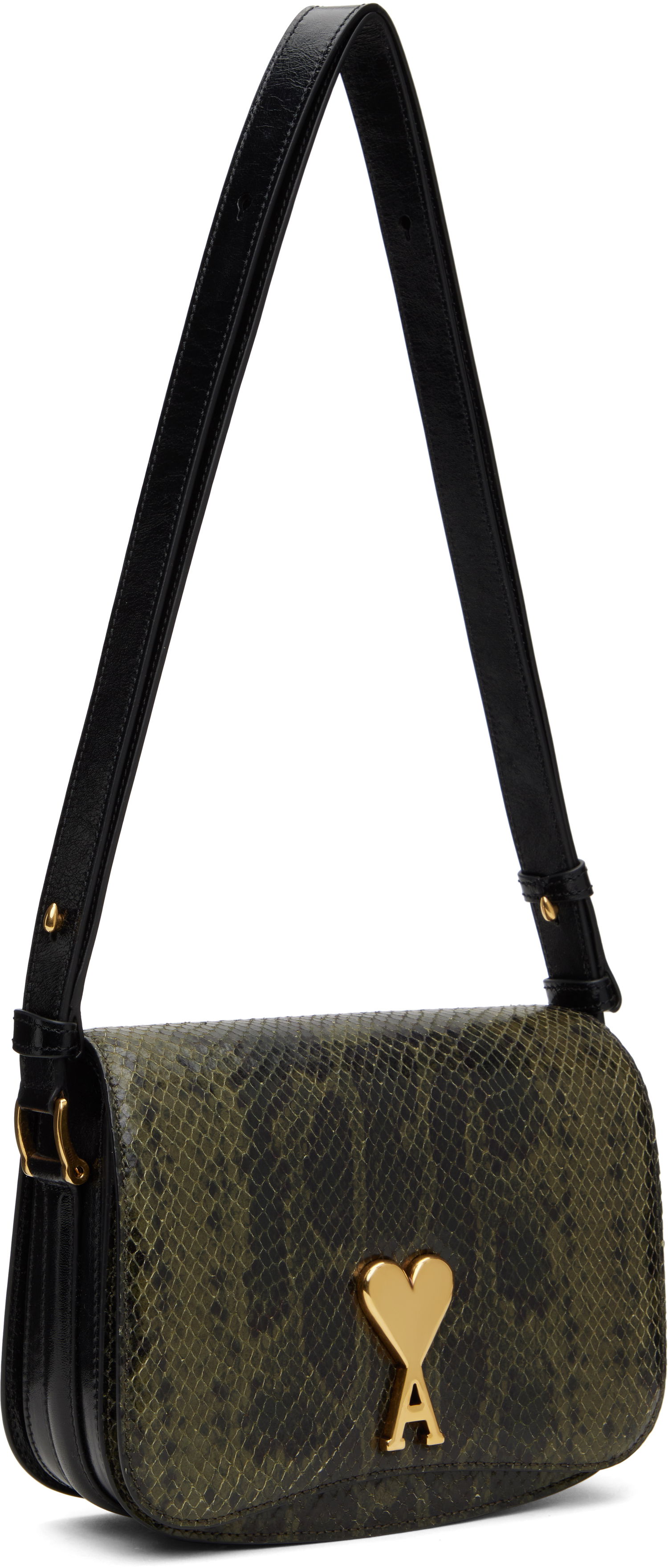 Skuldertaske AMI AMI Paris Leather Shoulder Bag Grøn | ULL005.AL0106, 1