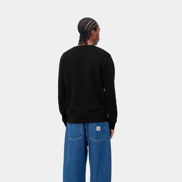 Sweater Carhartt WIP Script Embroidery Crewneck Sort | I032692_0D2_XX, 3