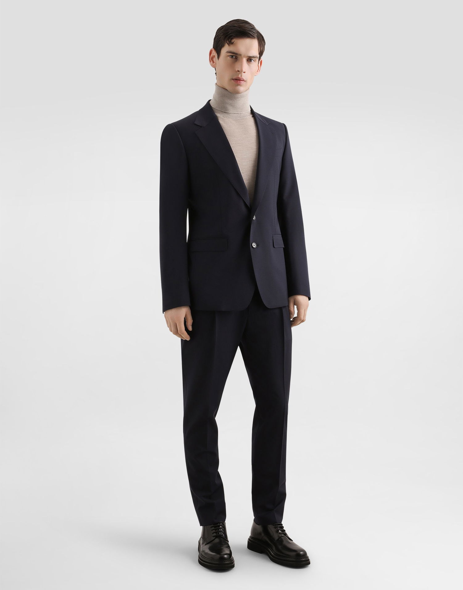 Bukser Dolce & Gabbana Dolce & Gabbana Wool Blend Pleated Trousers Mørkeblå | GV4EETGJ777B3681, 1
