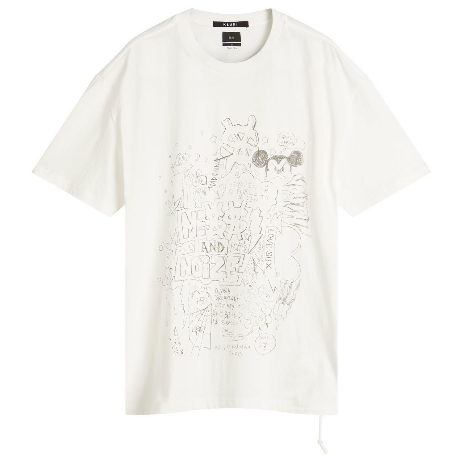 T-shirt Ksubi Ksubi Noize Biggie Graphic T-Shirt, Size Large Hvid | MSP25TE017, 0