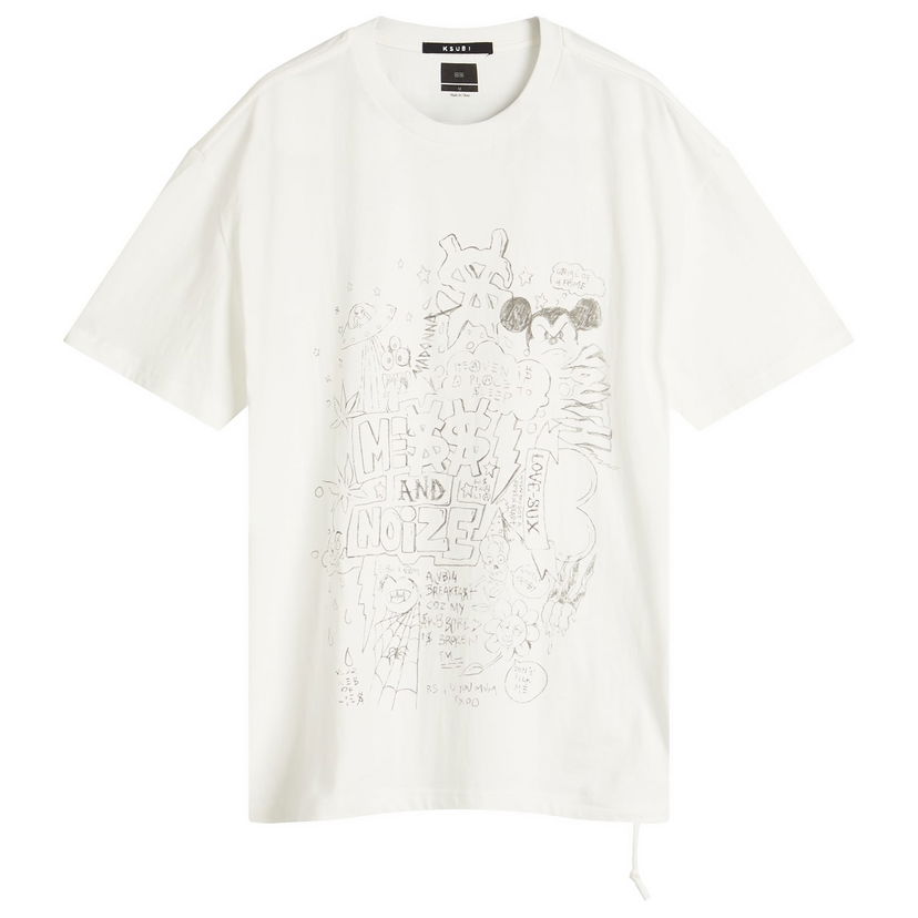 T-shirt Ksubi Ksubi Noize Biggie Graphic T-Shirt, Size Large Hvid | MSP25TE017