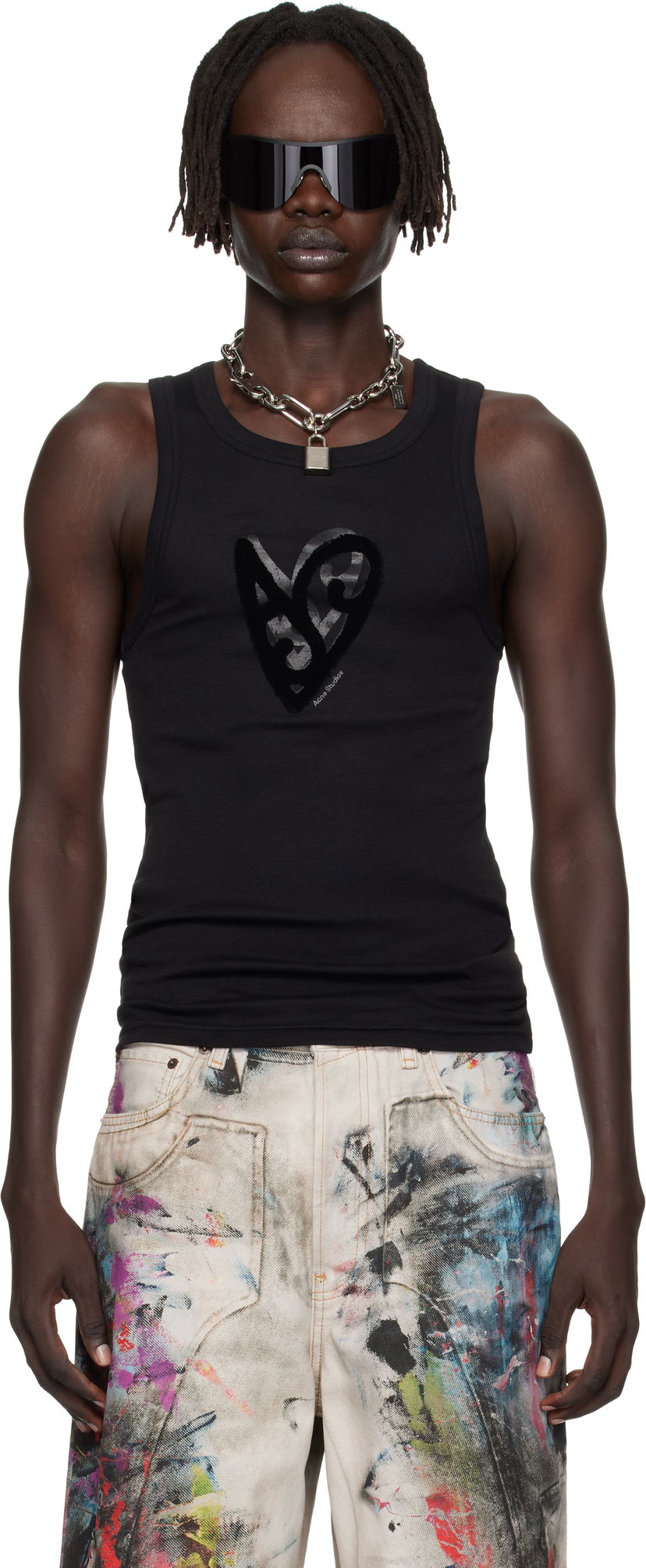 Tanktop Acne Studios Acne Studios Logo Tank Top Sort | CL0358-