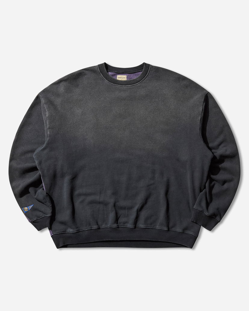Sweatshirt KAPITAL Sweat Knit 2Tones Remake Big Sweatshirt Sort | EK-1139LCA BLKXPURPLE