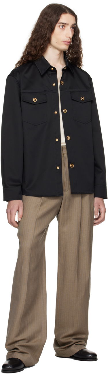 Skjorte Versace Versace Gabardine Overshirt Sort | 1017413_1A01718, 3