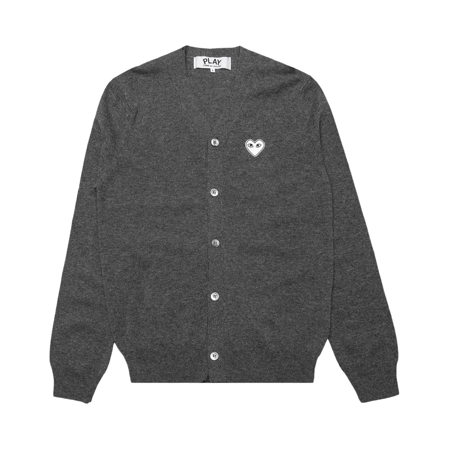 Sweater Comme des Garçons PLAY V-Neck Cardigan Grå | az n062 051 3, 1