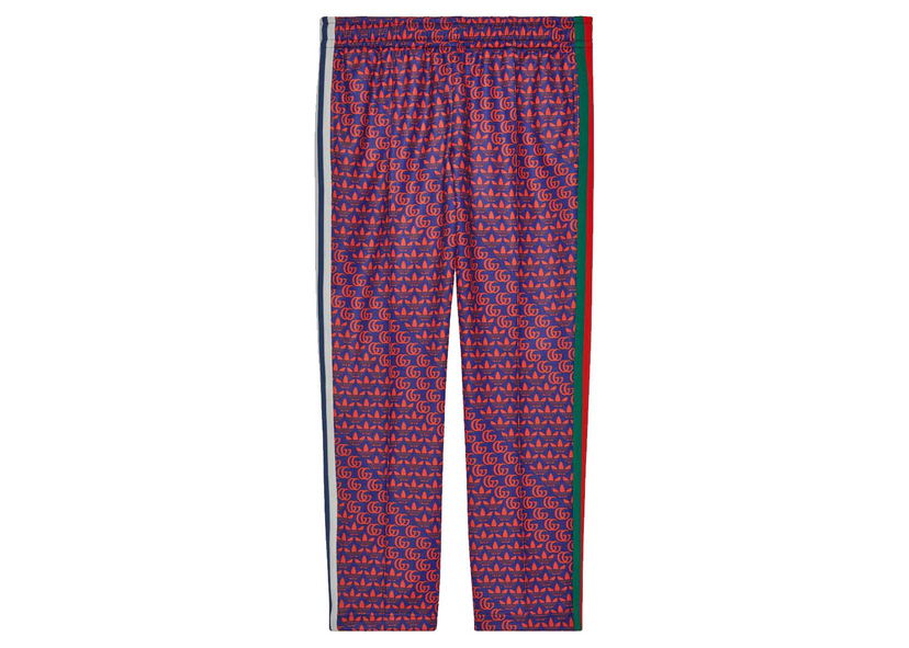 Joggingbukser Gucci adidas x Double G and Trefoil Print Sweatpants Blue/Red Lilla | 692113 XJEKV 4711