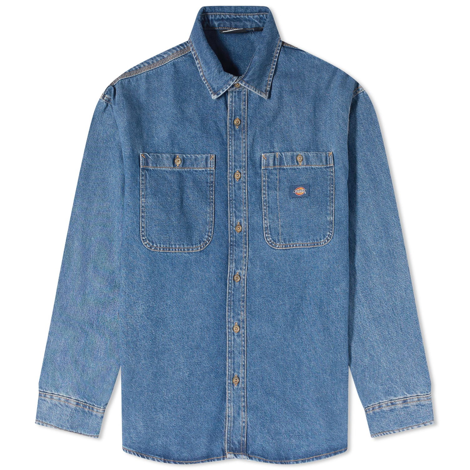 Skjorte Dickies Houston Denim Shirt "Classic Blue" Blå | DK0A4YF5CLB1, 0