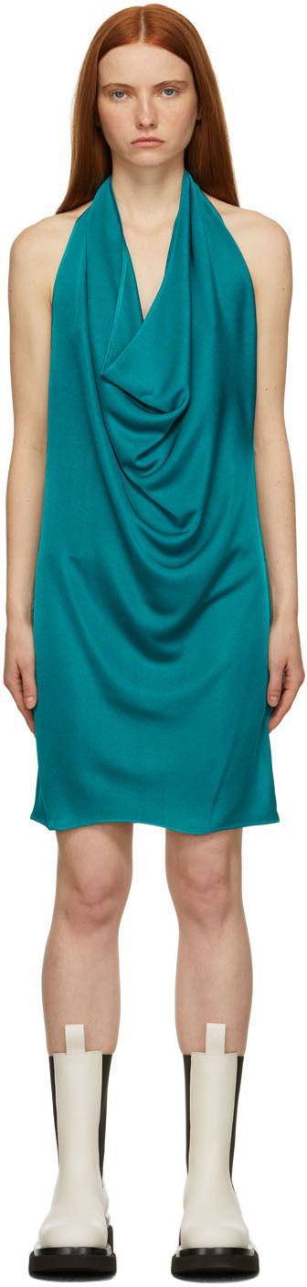 Kjole Bottega Veneta Knit Shine Dress Blå | 679883 V1D40, 0